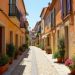 Rue pittoresque de Sète avec architecture méditerranéenne typique, lieu de tournage de Demain nous appartient
