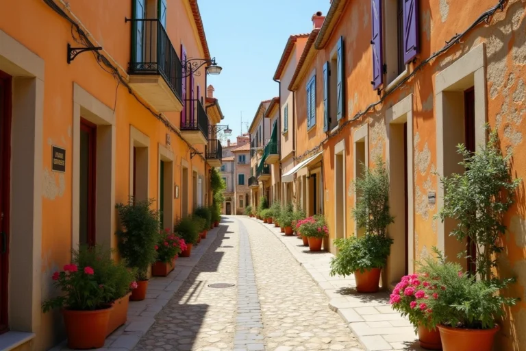 Rue pittoresque de Sète avec architecture méditerranéenne typique, lieu de tournage de Demain nous appartient